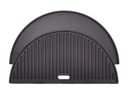 Large two-sided cast iron reversible kamado BBQ griddle sold in NZ